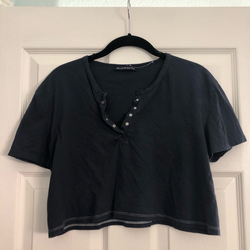 Brandy Melville Navy Blue Crop Top